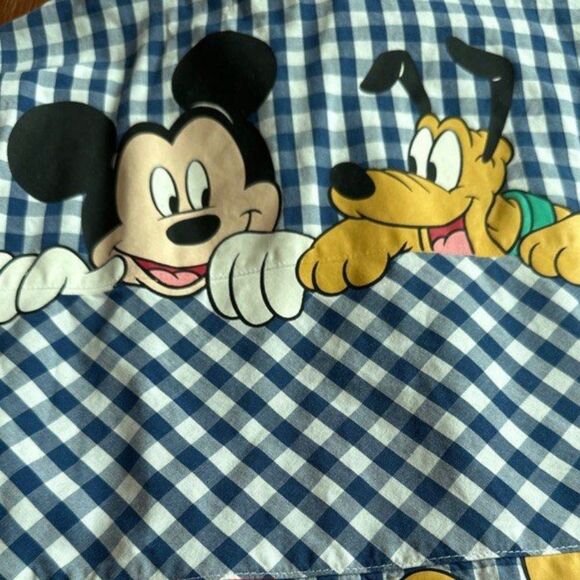 Zara-Disney Junior Girls Size 11/12 Blue/White Checkered Button-Up Tie-Up Shirt - Picture 5 of 8